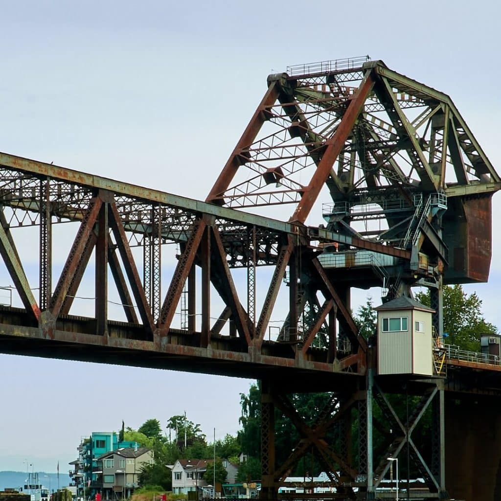 Ballard Locks Draw Bridge Seattle Washington